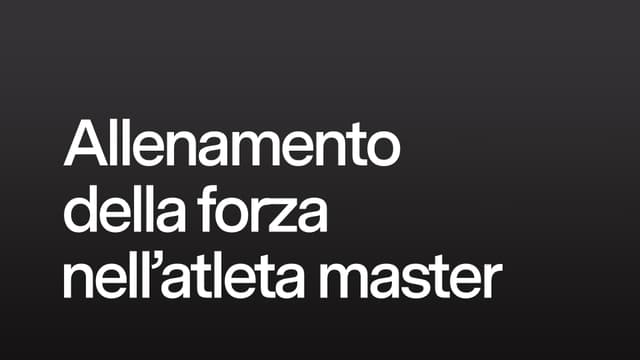 Allenamento della forza nell'atleta master