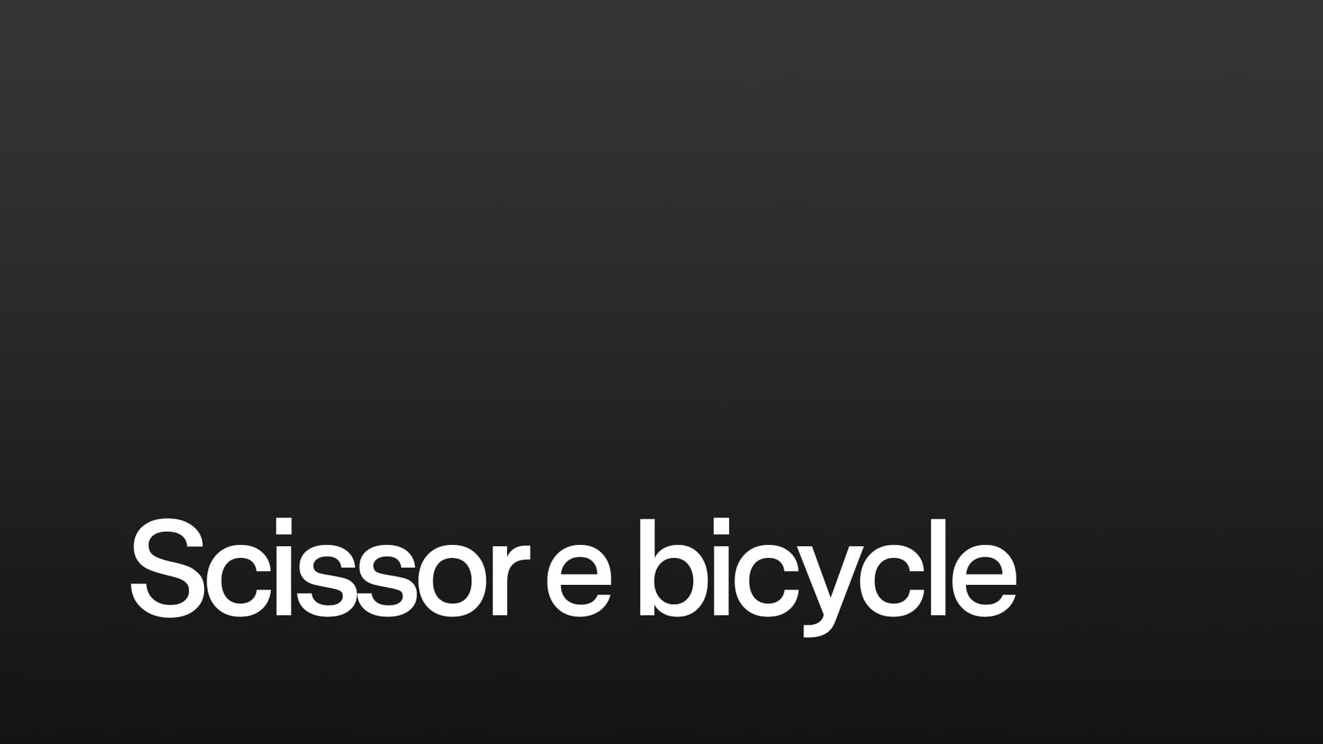 Scissor e bicycle