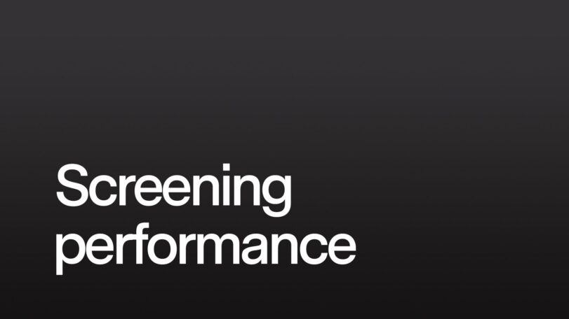 Pratical application: screening performance