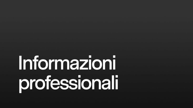 Informazioni professionali