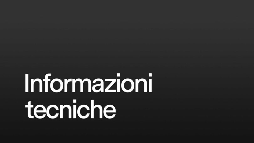 Informazioni tecniche